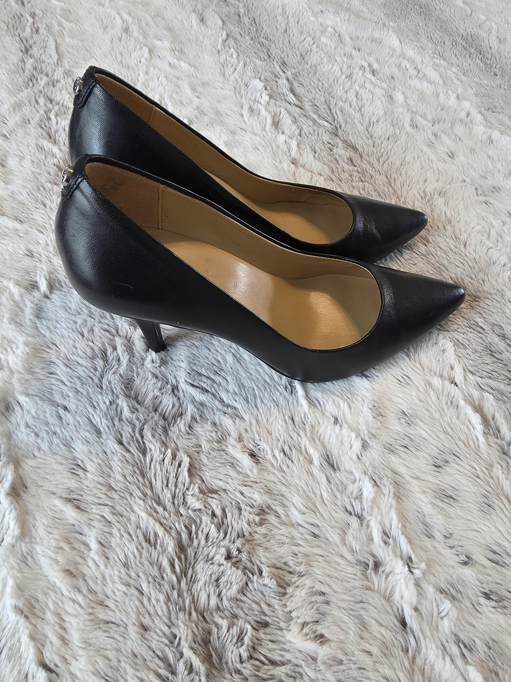 MICHAEL KORS Pointed-Toe Flex Pump LEATHER - Black Sz 8.5